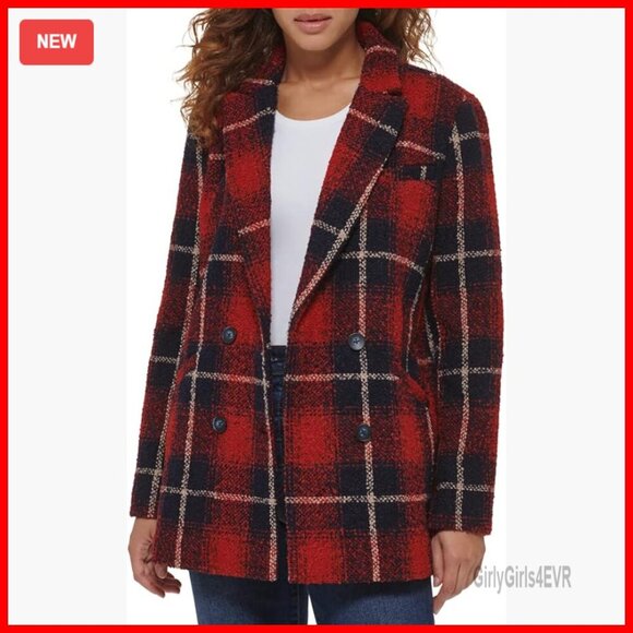 Jackets & Blazers - Wool Blend Double Breasted Blazer Classic Fit Long Sleeve